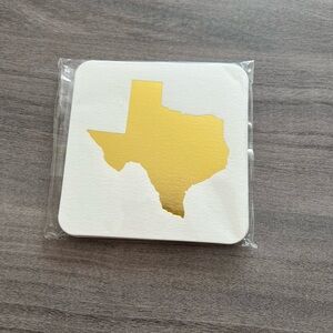 Ann Page Set Of 8 Gold Foil Coasters Texas Theme